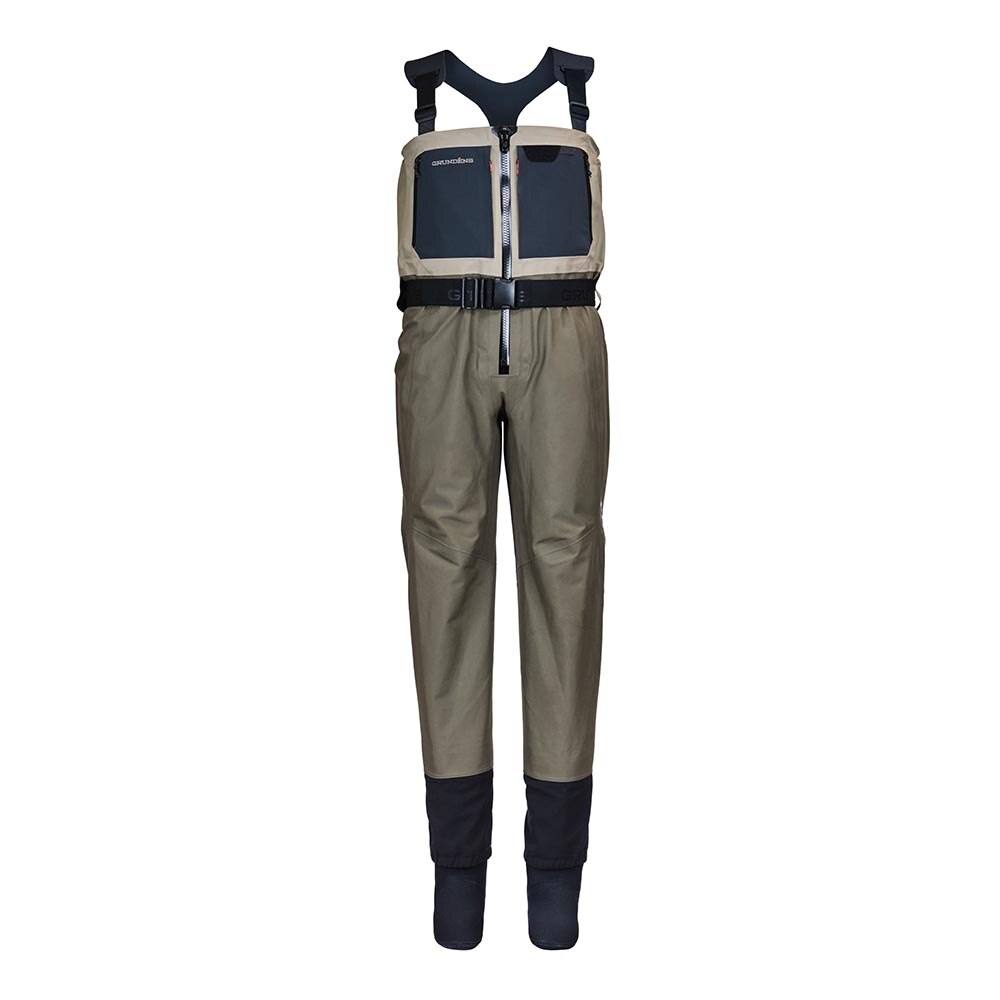 Grundens Boundary Zip Stockingfoot Wader Men's in Stone Otter